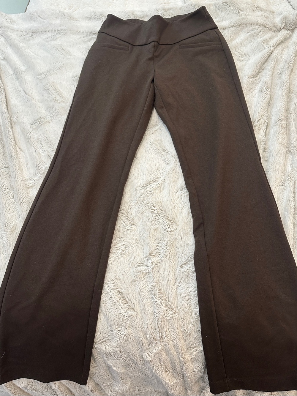 Women's Wide-Leg Knit Pants in Dark Brown